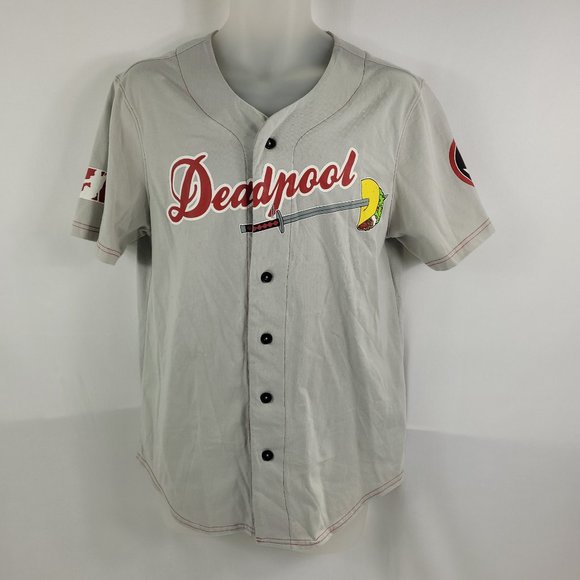 Marvel Deadpool Baseball Jersey #91 Tacos Sword Mens Small - Picture 1 of 3